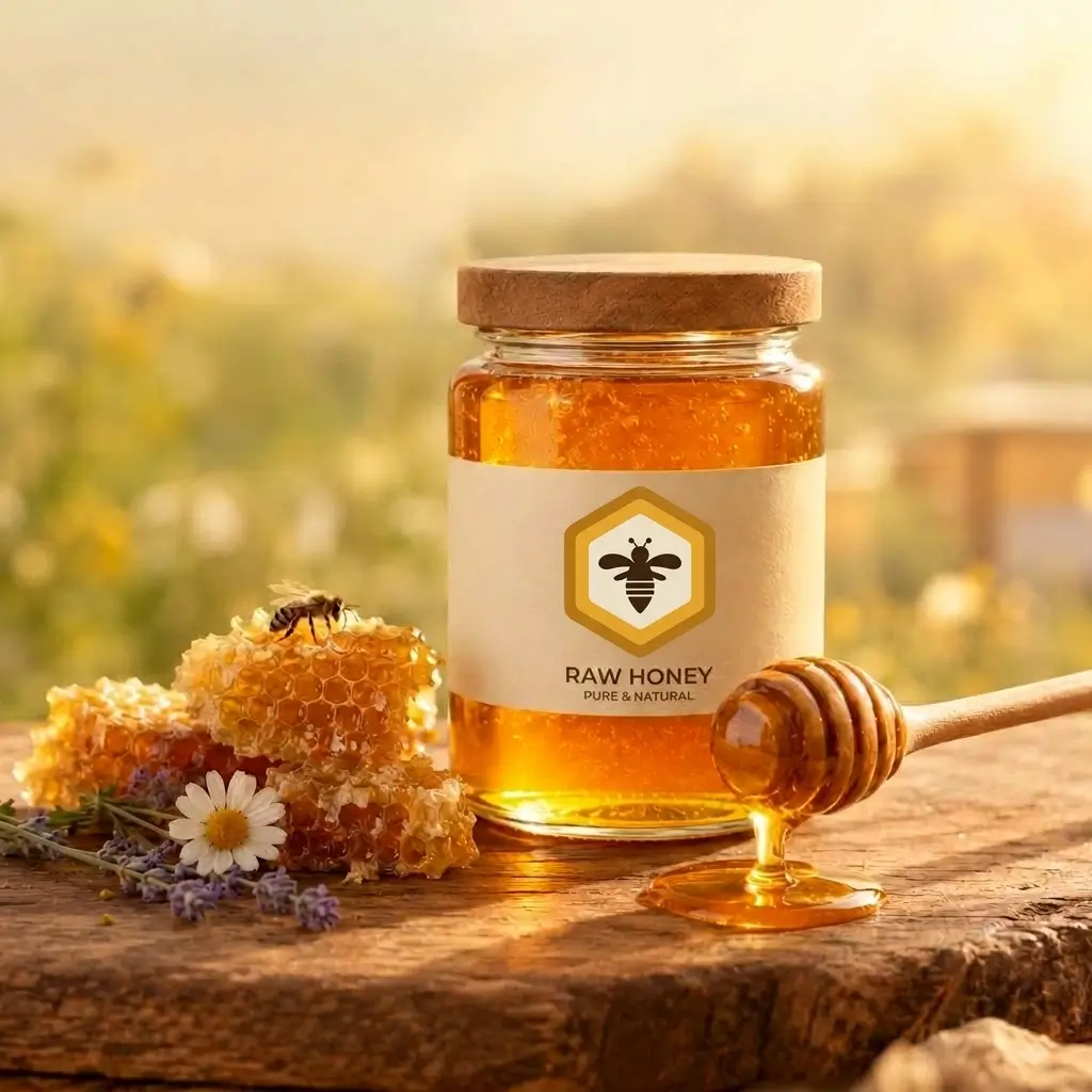 A jar of Honey Sellers raw honey